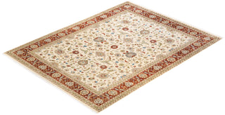 Traditional Mogul Ivory Wool Area Rug 9' 1" x 12' 3" - Solo Rugs