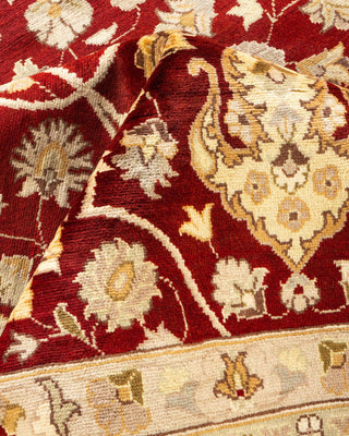 Traditional Mogul Red Wool Area Rug 9' 2" x 12' 3" - Solo Rugs