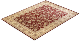 Traditional Mogul Red Wool Area Rug 9' 2" x 12' 3" - Solo Rugs