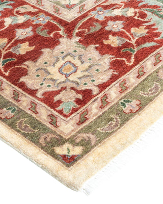 Traditional Mogul Ivory Wool Area Rug 8' 1" x 10' 1" - Solo Rugs