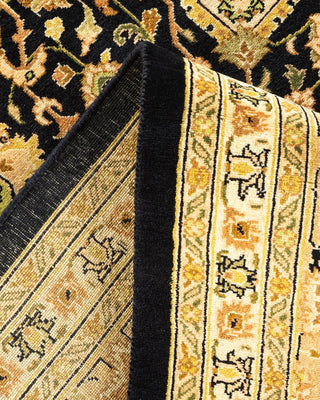 Traditional Mogul Black Wool Area Rug 8' 2" x 10' 3" - Solo Rugs