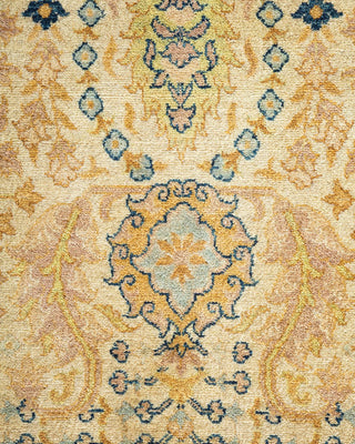 Traditional Mogul Ivory Wool Area Rug 9' 2" x 12' 1" - Solo Rugs