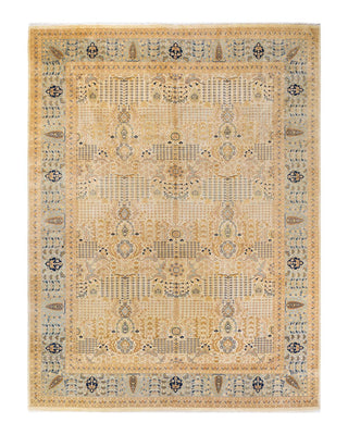 Traditional Mogul Ivory Wool Area Rug 9' 2" x 12' 1" - Solo Rugs