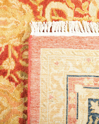 Traditional Mogul Orange Wool Area Rug 6' 2" x 9' 4" - Solo Rugs