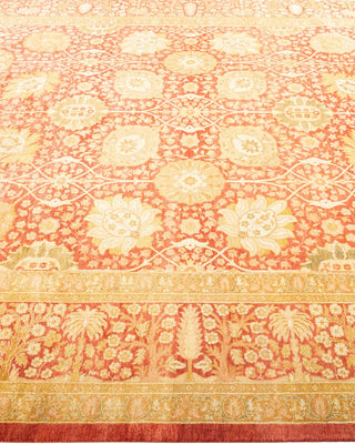 Traditional Mogul Orange Wool Area Rug 6' 3" x 9' 6" - Solo Rugs