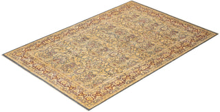 Traditional Mogul Gray Wool Area Rug 6' 2" x 9' 1" - Solo Rugs