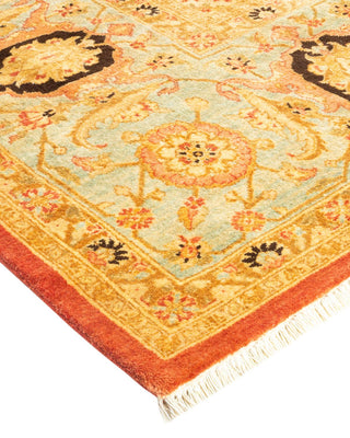 Traditional Mogul Orange Wool Area Rug 6' 3" x 8' 10" - Solo Rugs