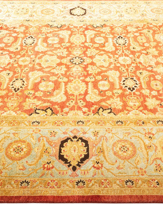 Traditional Mogul Orange Wool Area Rug 6' 3" x 8' 10" - Solo Rugs