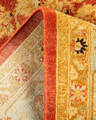 Traditional Mogul Orange Wool Area Rug 6' 3" x 8' 10" - Solo Rugs