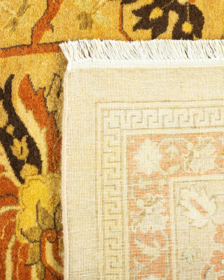 Traditional Mogul Yellow Wool Area Rug 6' 1" x 9' 4" - Solo Rugs