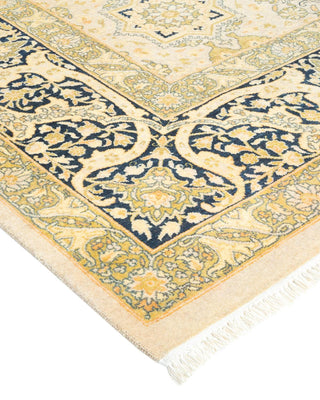 Traditional Mogul Ivory Wool Area Rug 6' 1" x 9' 2" - Solo Rugs
