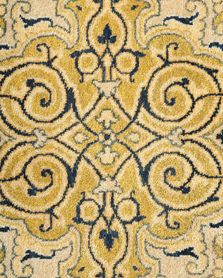Traditional Mogul Ivory Wool Area Rug 6' 1" x 9' 2" - Solo Rugs