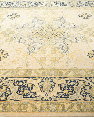 Traditional Mogul Ivory Wool Area Rug 6' 1" x 9' 2" - Solo Rugs