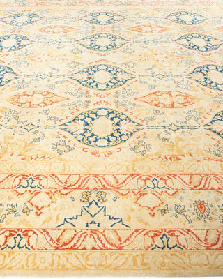 Traditional Mogul Ivory Wool Area Rug 10' 1" x 13' 10" - Solo Rugs