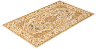 Traditional Mogul Ivory Wool Area Rug 3' 2" x 5' 1" - Solo Rugs