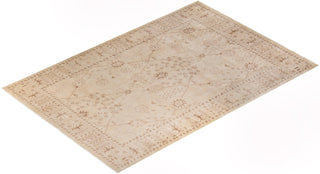 Contemporary Eclectic Ivory Wool Area Rug 9' 2" x 12' 2" - Solo Rugs