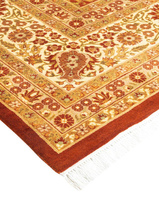 Traditional Mogul Orange Wool Area Rug 8' 2" x 10' 5" - Solo Rugs