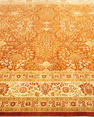 Traditional Mogul Orange Wool Area Rug 8' 2" x 10' 5" - Solo Rugs