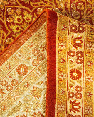 Traditional Mogul Orange Wool Area Rug 8' 2" x 10' 5" - Solo Rugs