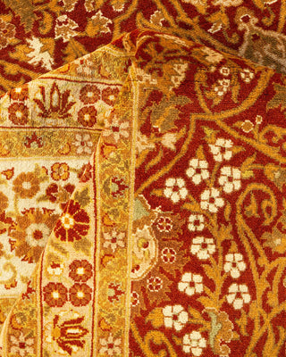 Traditional Mogul Orange Wool Area Rug 8' 2" x 10' 5" - Solo Rugs