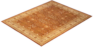 Traditional Mogul Orange Wool Area Rug 8' 2" x 10' 5" - Solo Rugs