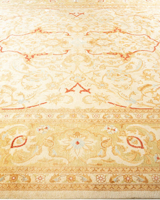 Contemporary Eclectic Ivory Wool Area Rug 9' 0" x 12' 3" - Solo Rugs