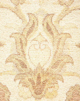 Contemporary Eclectic Ivory Wool Area Rug 6' 1" x 9' 4" - Solo Rugs