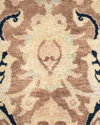 Contemporary Eclectic Brown Wool Area Rug 6' 1" x 9' 1" - Solo Rugs