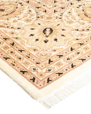 Traditional Mogul Ivory Wool Area Rug 9' 0" x 12' 3" - Solo Rugs