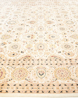 Traditional Mogul Ivory Wool Area Rug 9' 0" x 12' 3" - Solo Rugs