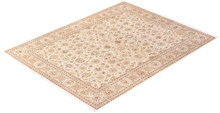 Traditional Mogul Ivory Wool Area Rug 9' 0" x 12' 3" - Solo Rugs