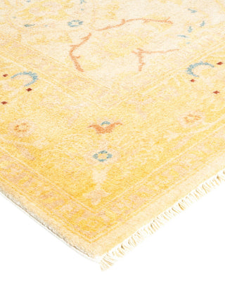Contemporary Eclectic Ivory Wool Area Rug 6' 3" x 9' 2" - Solo Rugs