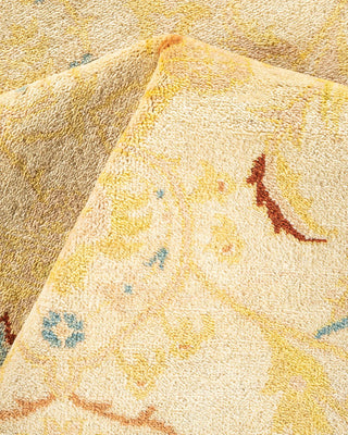 Contemporary Eclectic Ivory Wool Area Rug 6' 3" x 9' 2" - Solo Rugs
