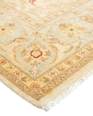 Contemporary Eclectic Ivory Wool Area Rug 6' 2" x 9' 7" - Solo Rugs