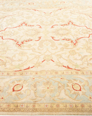 Contemporary Eclectic Ivory Wool Area Rug 6' 2" x 9' 7" - Solo Rugs