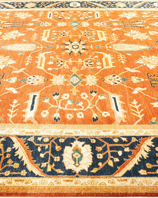 Contemporary Eclectic Orange Wool Area Rug 9' 0" x 11' 10" - Solo Rugs