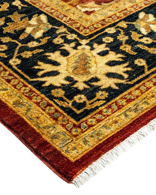 Contemporary Eclectic Orange Wool Area Rug 9' 0" x 12' 1" - Solo Rugs