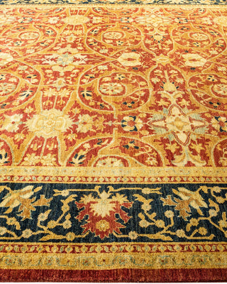 Contemporary Eclectic Orange Wool Area Rug 9' 0" x 12' 1" - Solo Rugs