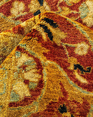 Contemporary Eclectic Orange Wool Area Rug 9' 0" x 12' 1" - Solo Rugs