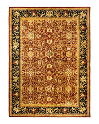 Contemporary Eclectic Orange Wool Area Rug 9' 0" x 12' 1" - Solo Rugs