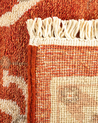 Contemporary Eclectic Orange Wool Area Rug 9' 3" x 12' 3" - Solo Rugs