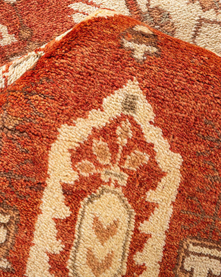 Contemporary Eclectic Orange Wool Area Rug 9' 3" x 12' 3" - Solo Rugs