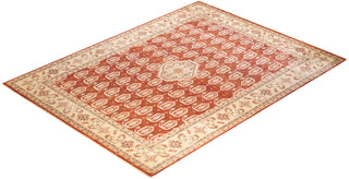 Contemporary Eclectic Orange Wool Area Rug 9' 3" x 12' 3" - Solo Rugs