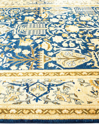 Contemporary Eclectic Blue Wool Area Rug 8' 8" x 11' 10" - Solo Rugs