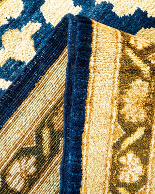 Contemporary Eclectic Blue Wool Area Rug 8' 8" x 11' 10" - Solo Rugs