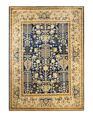 Contemporary Eclectic Blue Wool Area Rug 8' 8" x 11' 10" - Solo Rugs