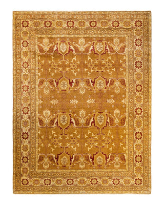 Contemporary Eclectic Yellow Wool Area Rug 9' 1" x 11' 10" - Solo Rugs