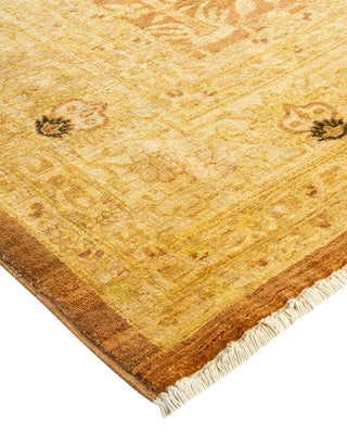 Contemporary Eclectic Yellow Wool Area Rug 9' 2" x 11' 8" - Solo Rugs