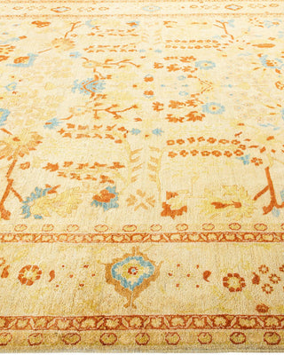 Contemporary Eclectic Ivory Wool Area Rug 8' 10" x 10' 10" - Solo Rugs