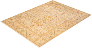 Contemporary Eclectic Ivory Wool Area Rug 9' 2" x 12' 4" - Solo Rugs